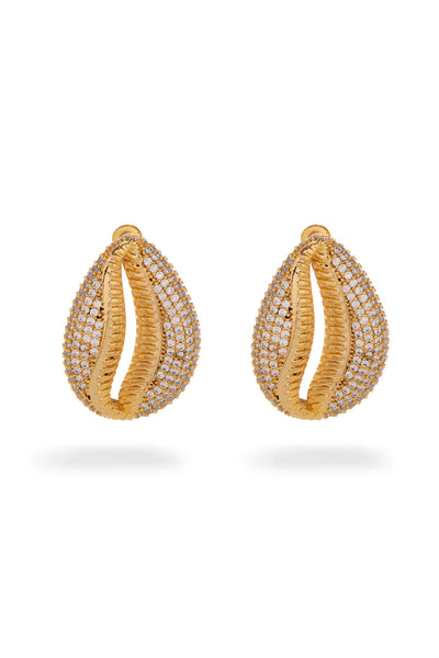 Bansri Mehta Irina Studded Seashell Earring indian designer wear online shopping melange singapore
