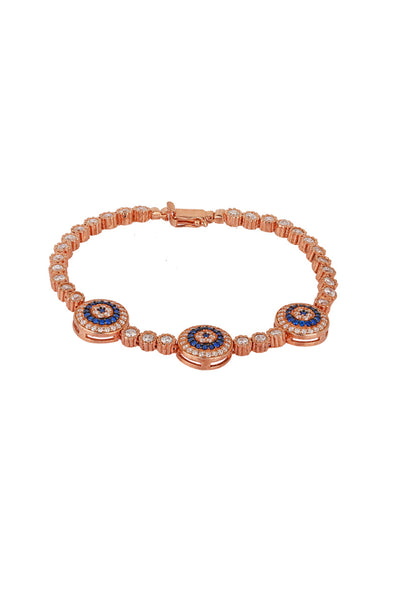 Bansri Mehta Trinity Evil Eye Tennis Bracelet With Swarovski Crystals And CZ Stones indian designer wear online shopping melange singapore