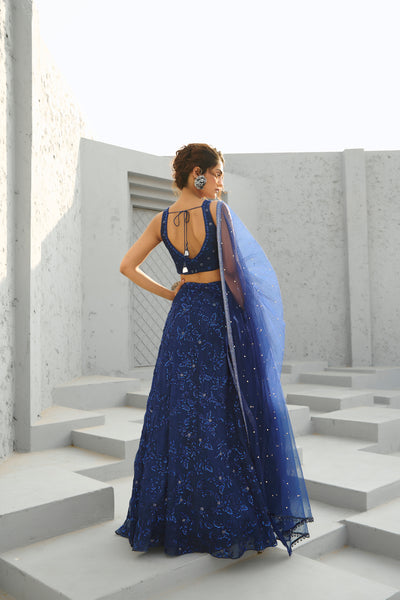 Chamee and Palak Blue Serena Skirt indian designer wear online shopping melange singapore