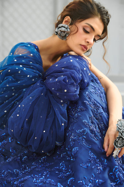 Chamee and Palak Blue Serena Skirt indian designer wear online shopping melange singapore