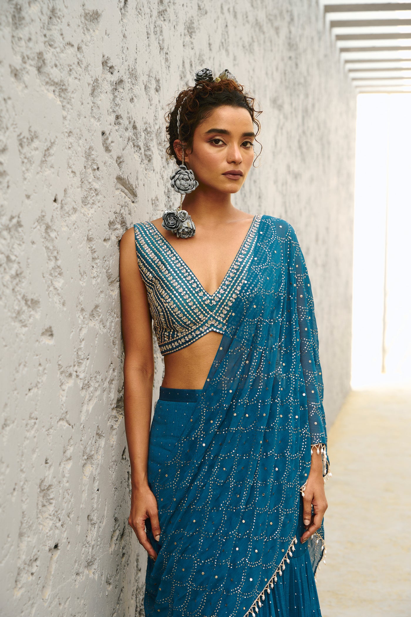 Chamee and Palak Grace Pre Drape Saree indian designer wear online shopping melange singapore