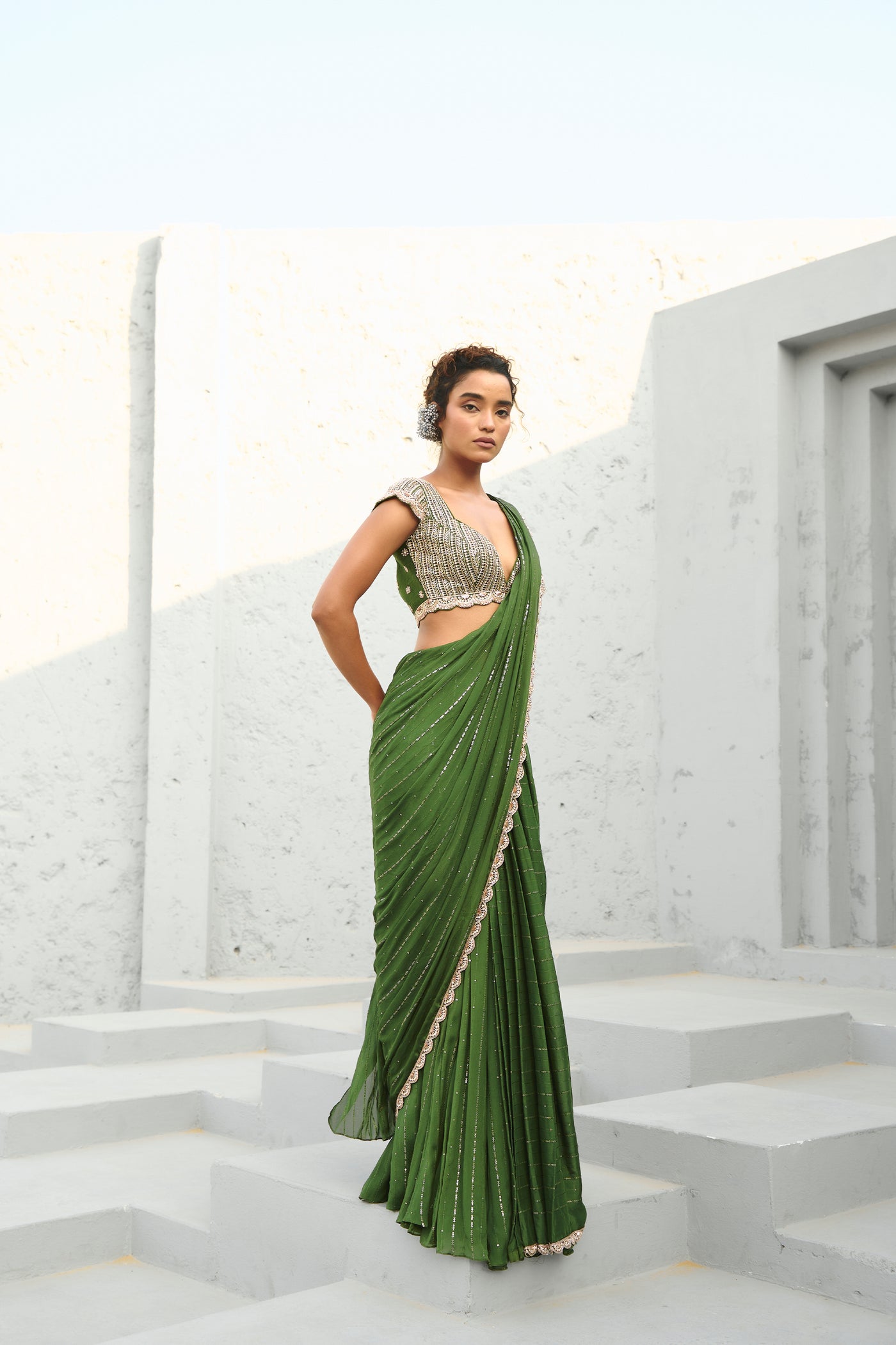 Chamee and Palak Juliet Pre Draped Saree indian designer wear online shopping melange singapore