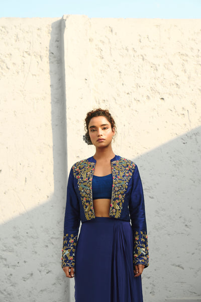 Chamee and Palak Parakeet Jacket indian designer wear online shopping melange singapore
