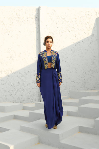 Chamee and Palak Parakeet Jacket indian designer wear online shopping melange singapore
