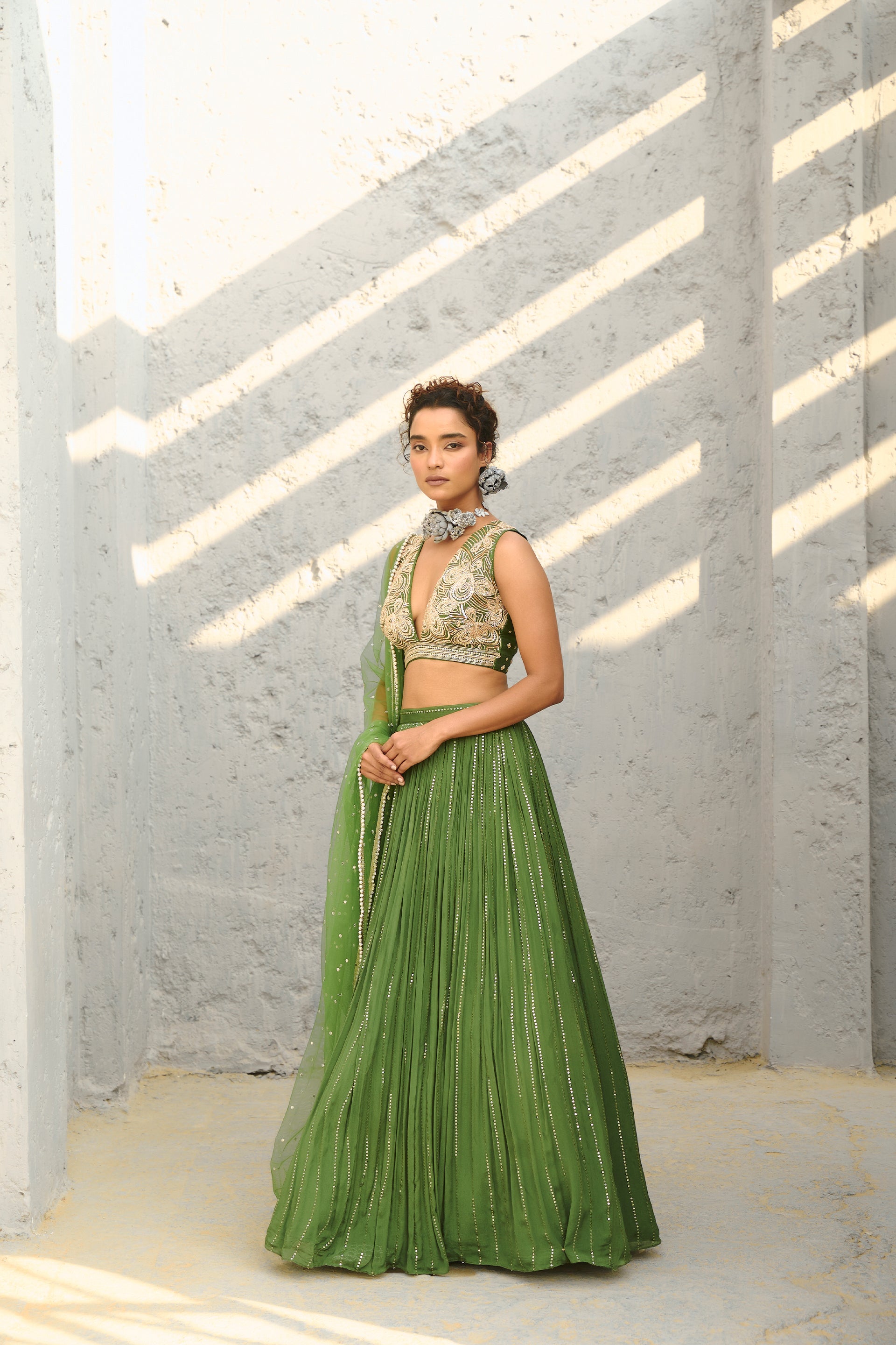 Chamee and Palak Venus Ruched Skirt indian designer wear online shopping melange singapore