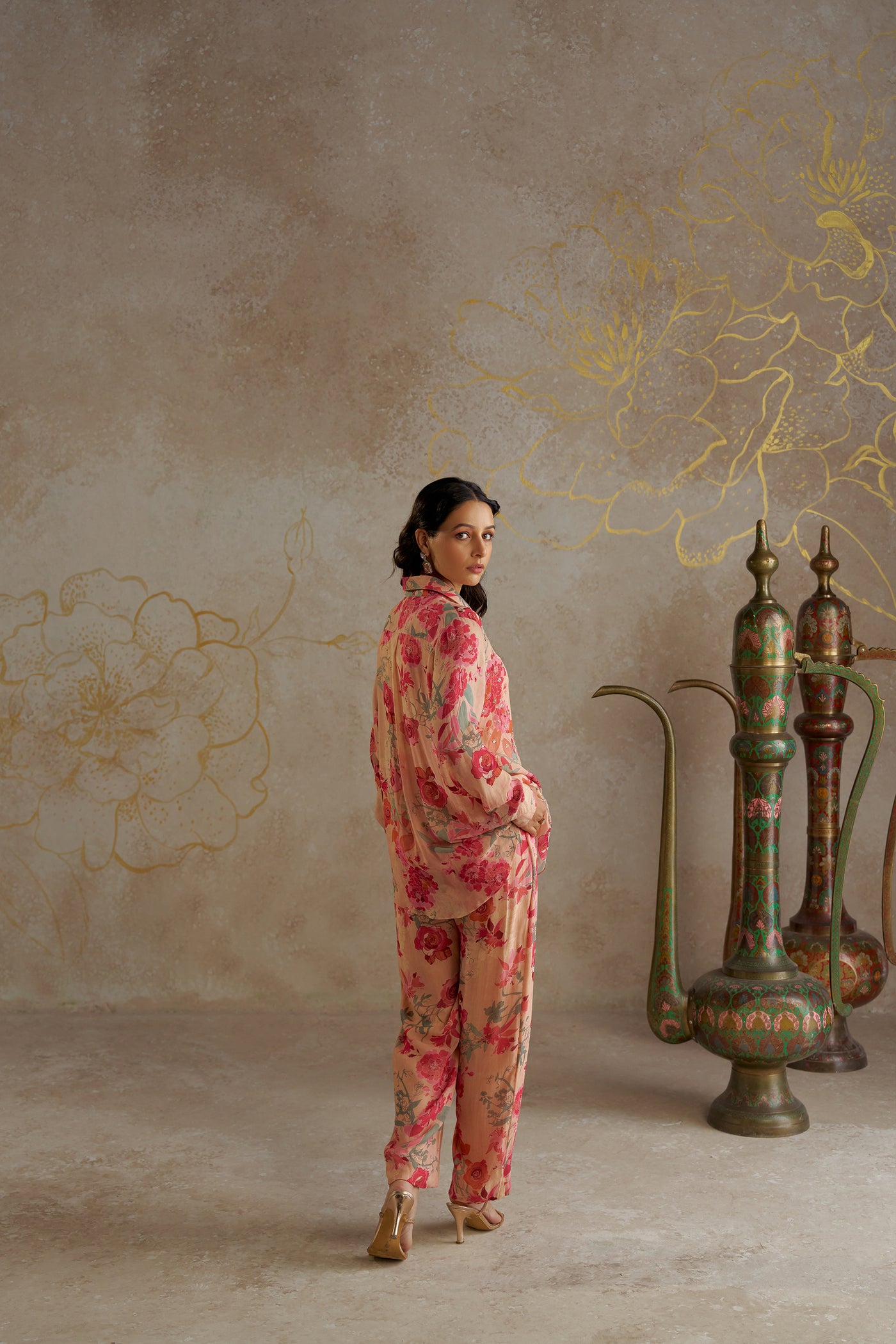 Chhavvi Aggarwal Blush Rose Co-ord Set indian designer wear online shopping melange singapore