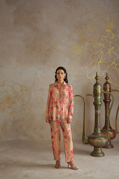 Chhavvi Aggarwal Blush Rose Co-ord Set indian designer wear online shopping melange singapore