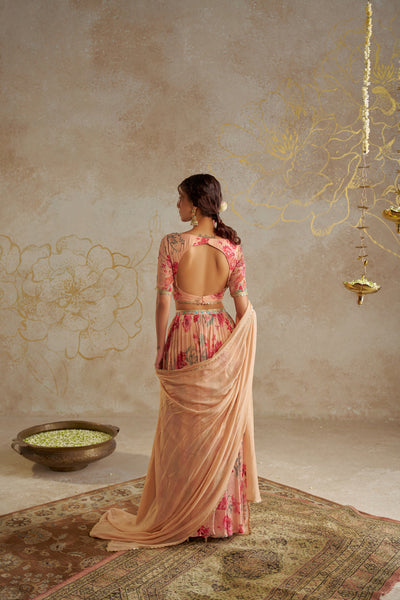 Chhavvi Aggarwal Blush Rose Lehenga indian designer wear online shopping melange singapore