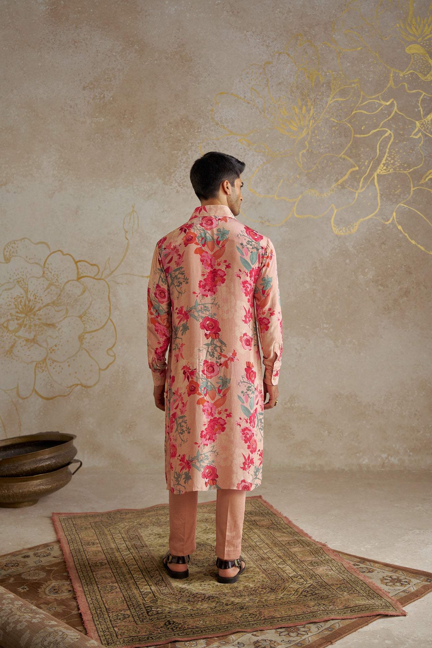 Chhavvi Aggarwal Menswear Blush Rose Kurta Set indian designer wear online shopping melange singapore