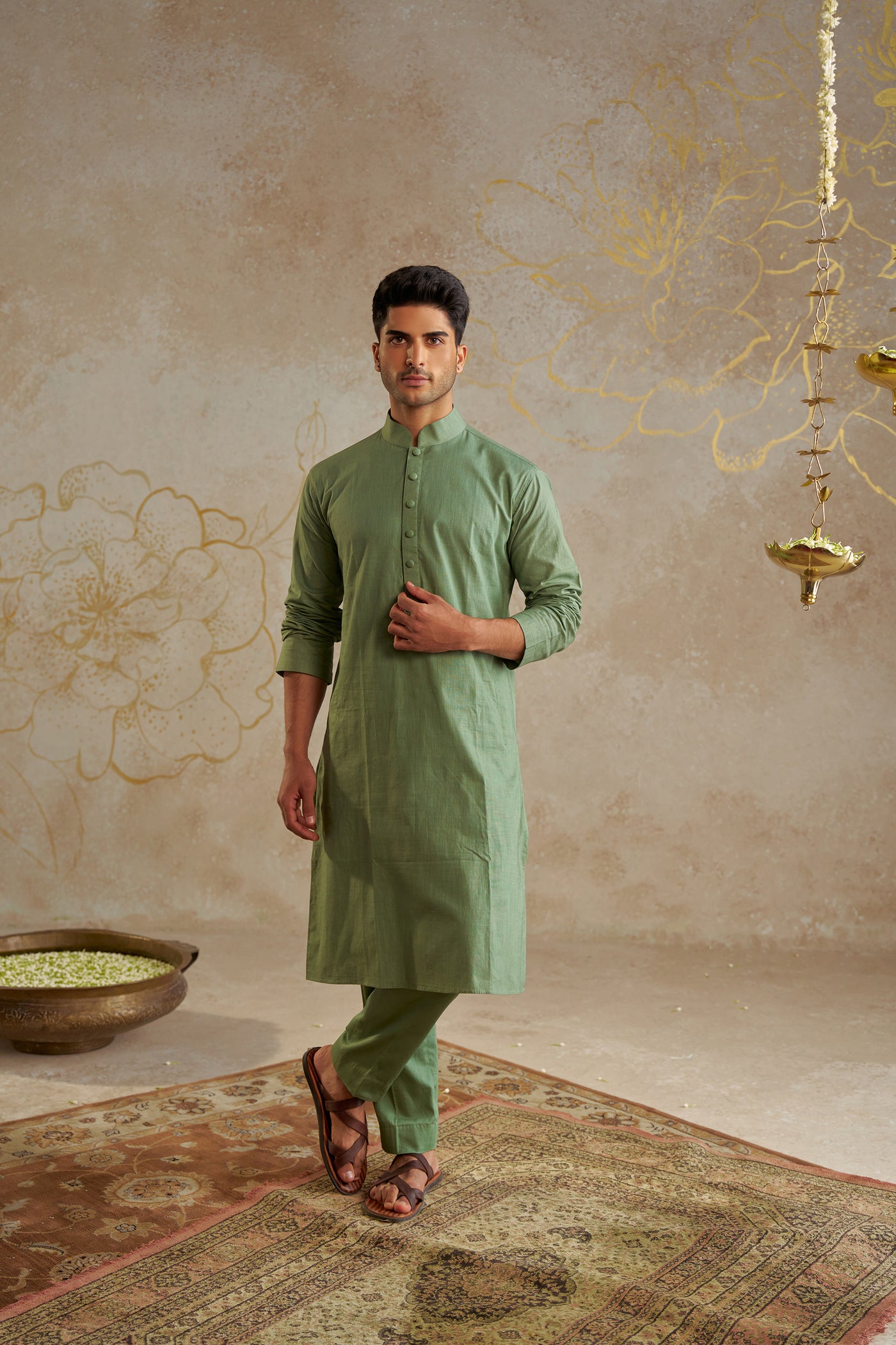 Chhavvi Aggarwal Menswear Jade Kurta Set indian designer wear online shopping melange singapore