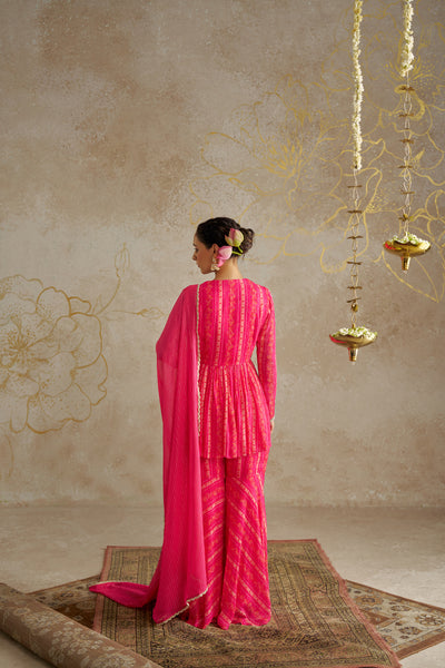 Chhavvi Aggarwal Pink Vine Sharara Set indian designer wear online shopping melange singapore