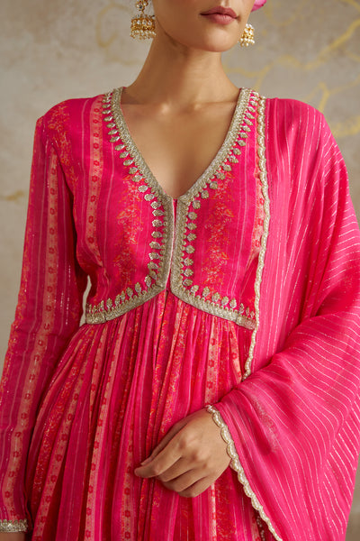 Chhavvi Aggarwal Pink Vine Sharara Set indian designer wear online shopping melange singapore