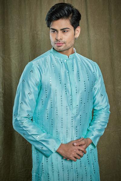 Empaar Chanderi Silk Kurta Set indian designer wear online shopping melange singapore