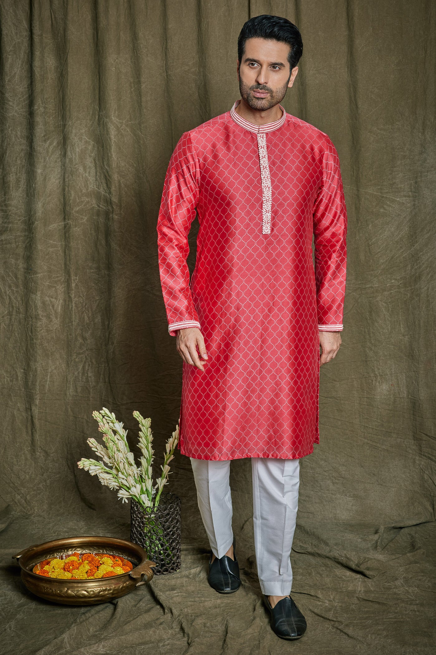 Empaar Geometric Kurta Set indian designer wear online shopping melange singapore