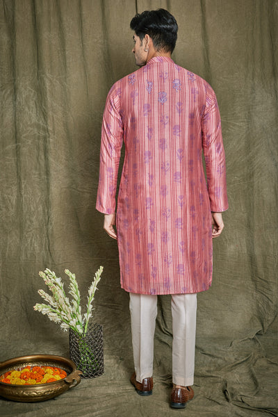 Empaar Printed Chanderi Silk Kurta Set indian designer wear online shopping melange singapore