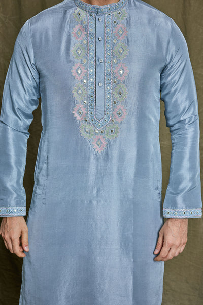 Empaar Pure Dupion Silk Kurta Set indian designer wear online shopping melange singapore
