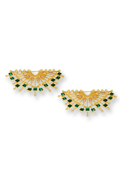 Esme Cosmic Cadence Earring Emerald Green indian designer wear online shopping melange singapore