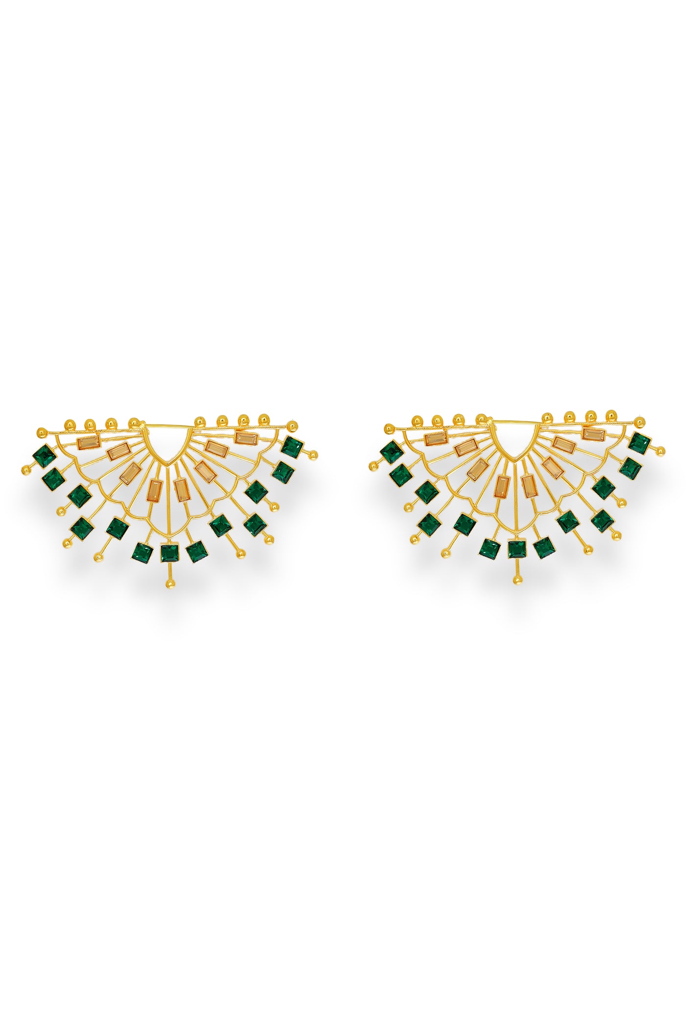 Esme Cosmic Cadence Earring Emerald Green indian designer wear online shopping melange singapore