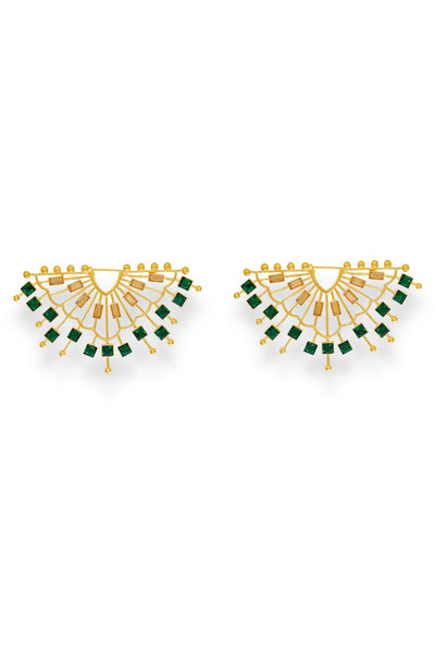 Esme Cosmic Cadence Earring Emerald Green indian designer wear online shopping melange singapore