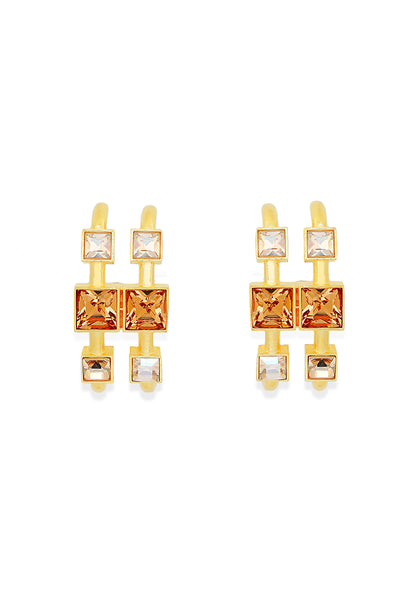 Esme Crismson Cascade Earring Golden indian designer wear online shopping melange singapore