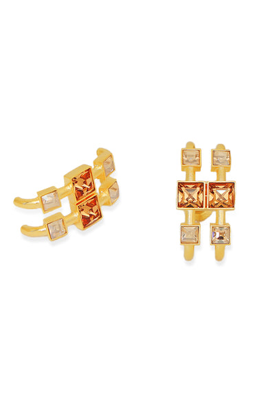 Esme Crismson Cascade Earring Golden indian designer wear online shopping melange singapore