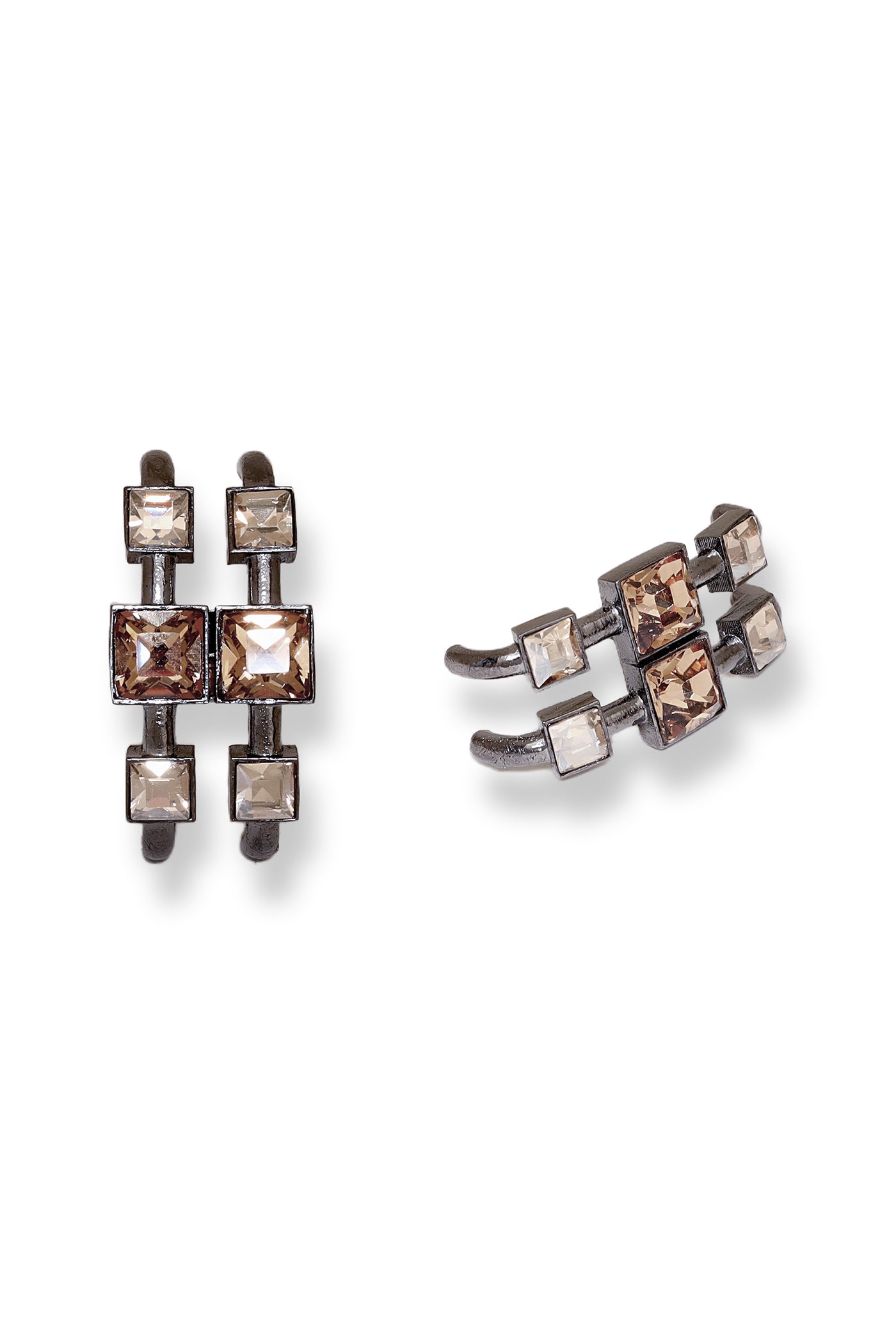 Esme Crismson Cascade Earring Gunmetal indian designer wear online shopping melange singapore