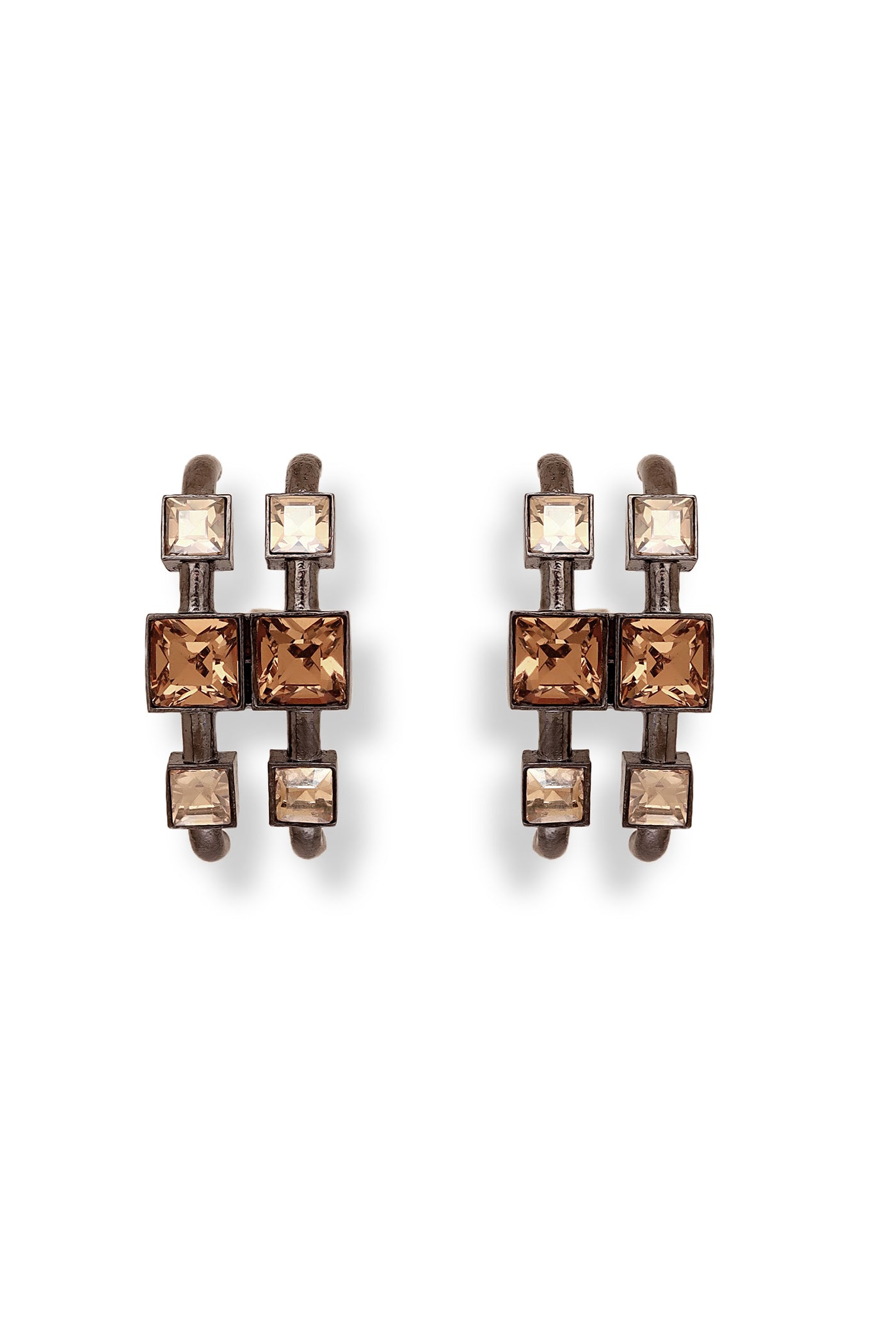 Esme Crismson Cascade Earring Gunmetal indian designer wear online shopping melange singapore