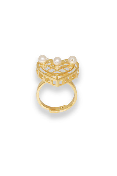 Esme Heartbeat Hue Ring Golden  indian designer wear online shopping melange singapore