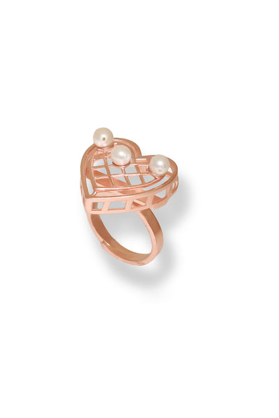 Esme Heartbeat Hue Ring Rosegold indian designer wear online shopping melange singapore