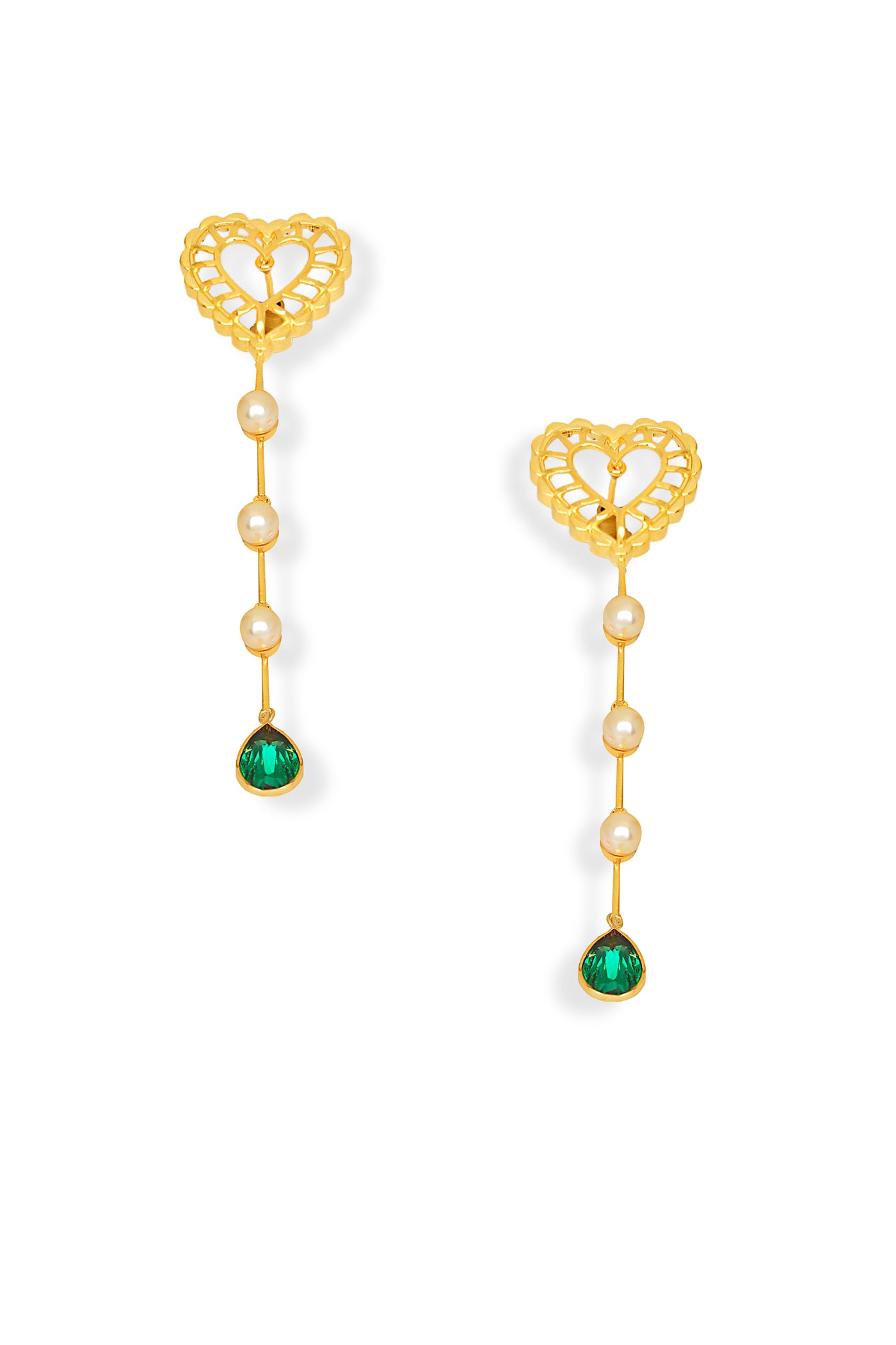 Esme Sweet Serenade Earring Emerald Green indian designer wear online shopping melange singapore