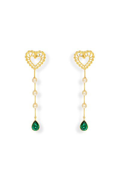 Esme Sweet Serenade Earring Emerald Green indian designer wear online shopping melange singapore