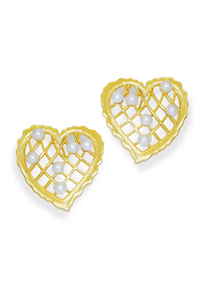 Esme Whispering Heart Earring Golden indian designer wear online shopping melange singapore