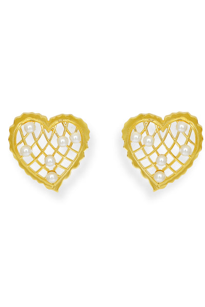 Esme Whispering Heart Earring Golden indian designer wear online shopping melange singapore