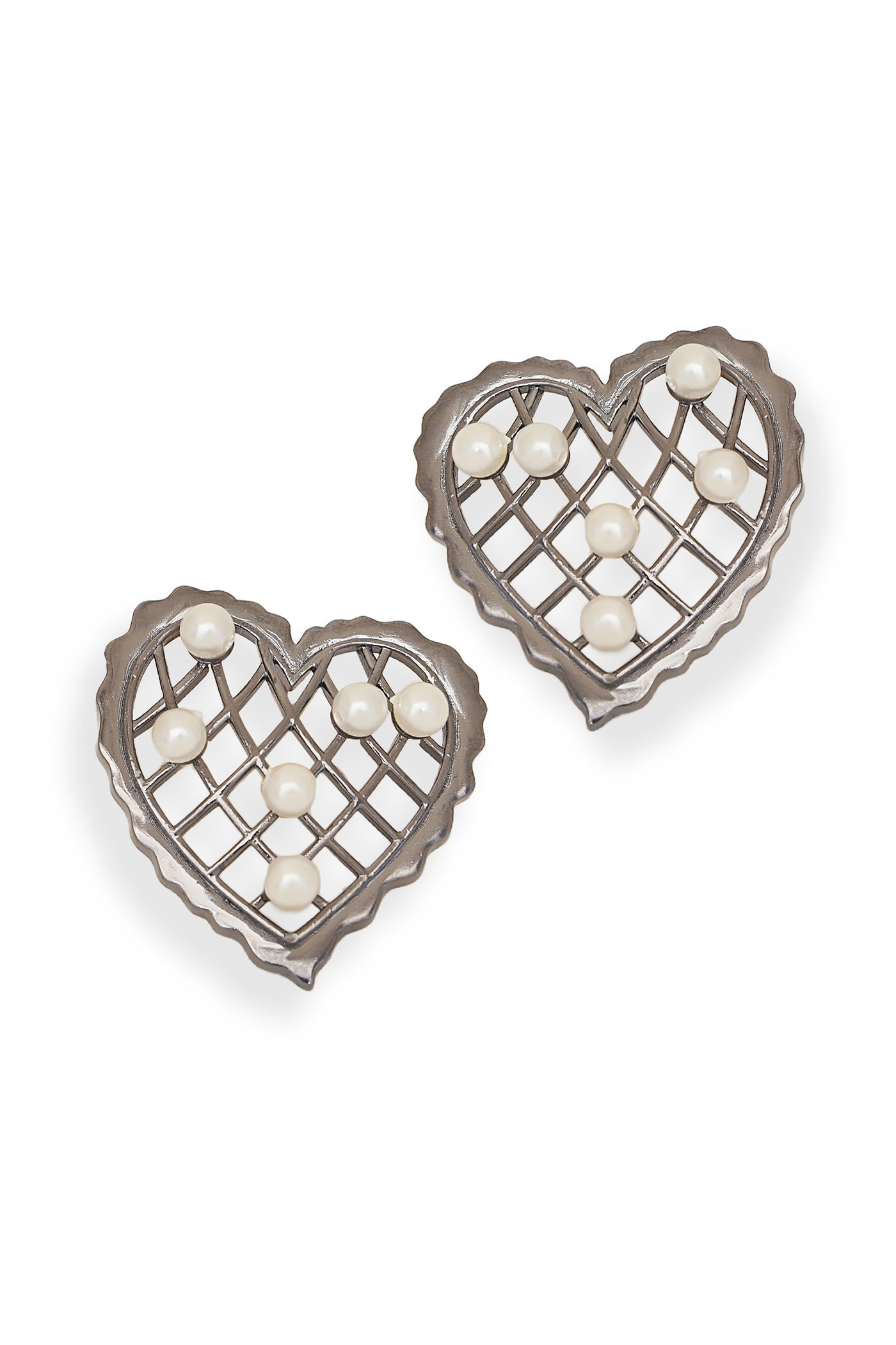 Esme Whispering Heart Earring Gunmetal indian designer wear online shopping melange singapore