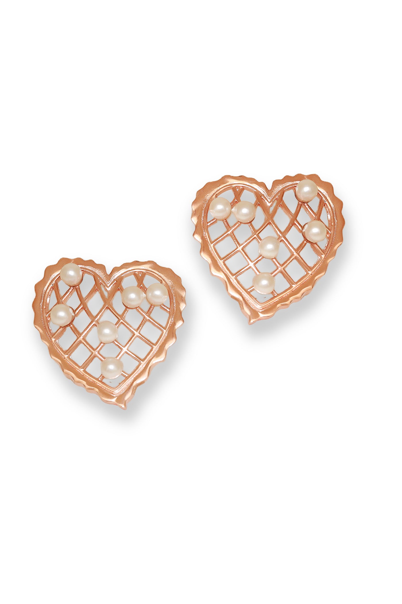 Esme Whispering Heart Earring Rosegold indian designer wear online shopping melange singapore