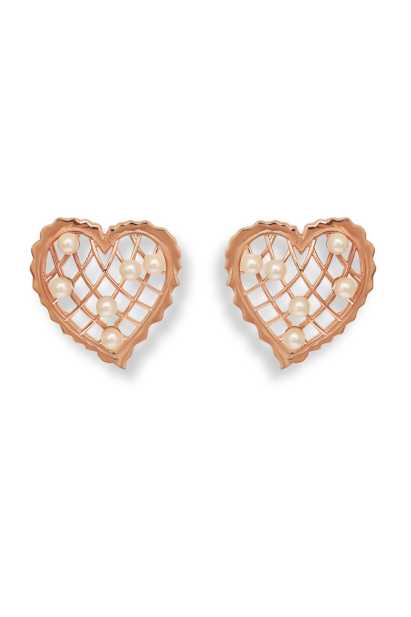 Esme Whispering Heart Earring Rosegold indian designer wear online shopping melange singapore