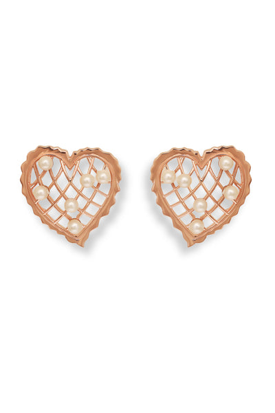 Esme Whispering Heart Earring Rosegold indian designer wear online shopping melange singapore