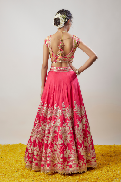 Gopi Vaid Alaya Lehenga Set Cranberry Melange Singapore Online Shopping Womenswear