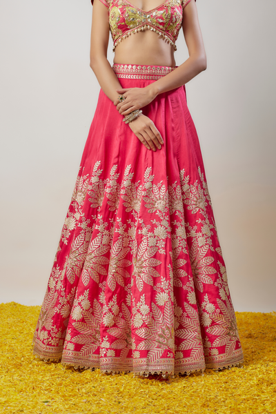 Gopi Vaid Alaya Lehenga Set Cranberry Melange Singapore Online Shopping Womenswear