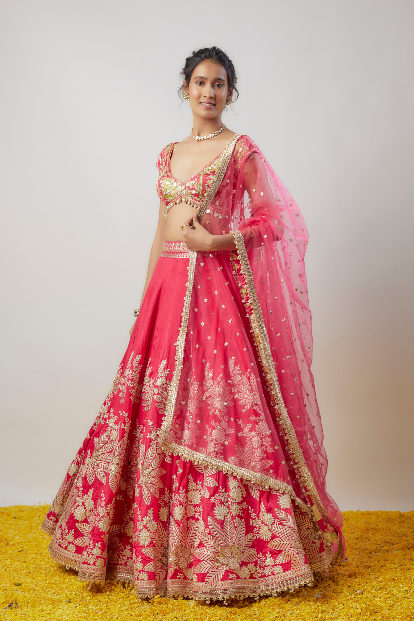 Gopi Vaid Alaya Lehenga Set Cranberry Melange Singapore Online Shopping Womenswear