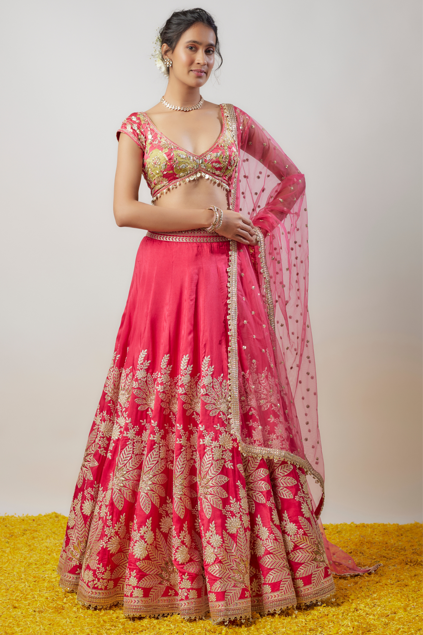 Gopi Vaid Alaya Lehenga Set Cranberry Melange Singapore Online Shopping Womenswear