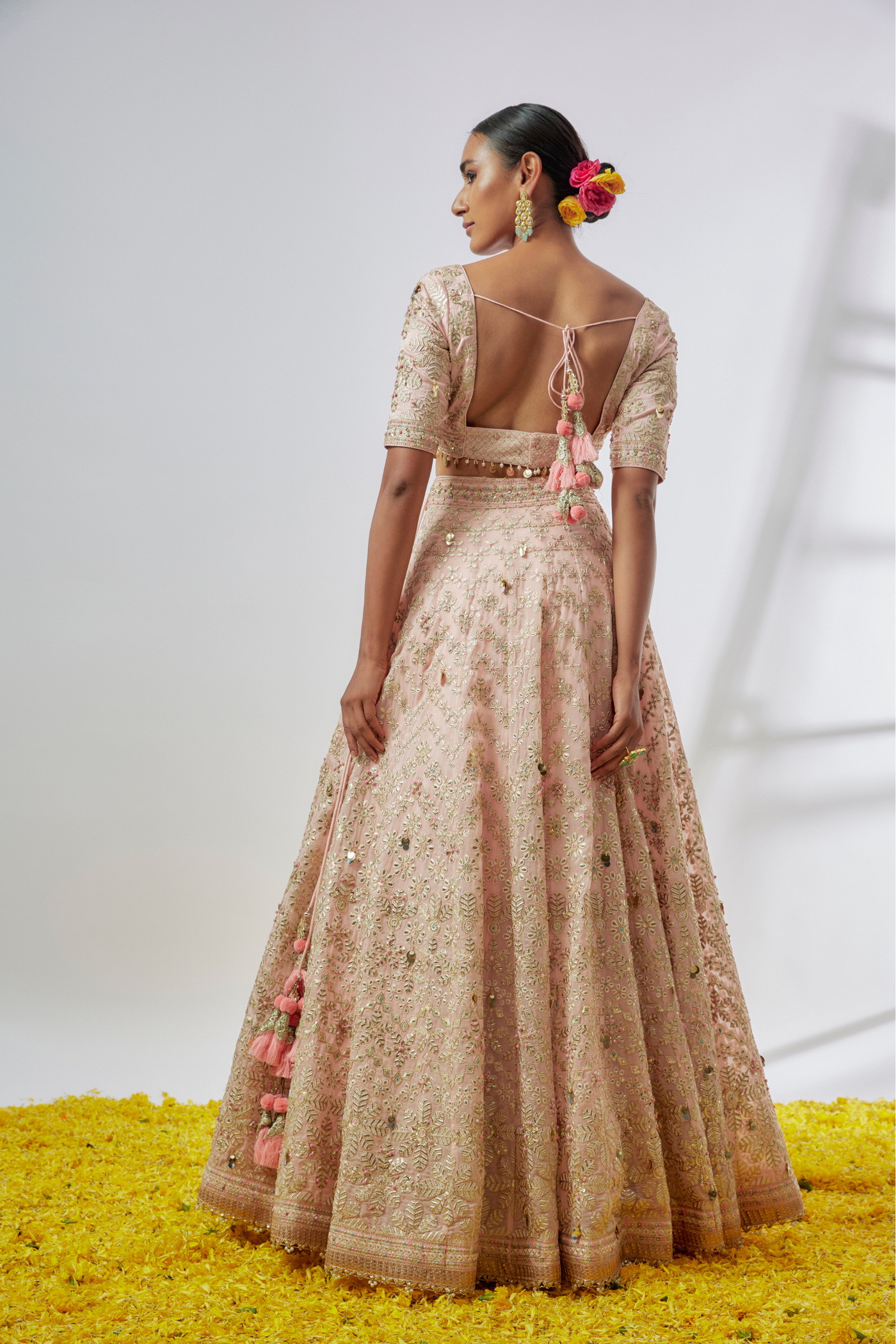 Gopi Vaid Anaya Lehenga Set Blush Pink Melange Singapore Online Shopping Womenswear Destination Weddings