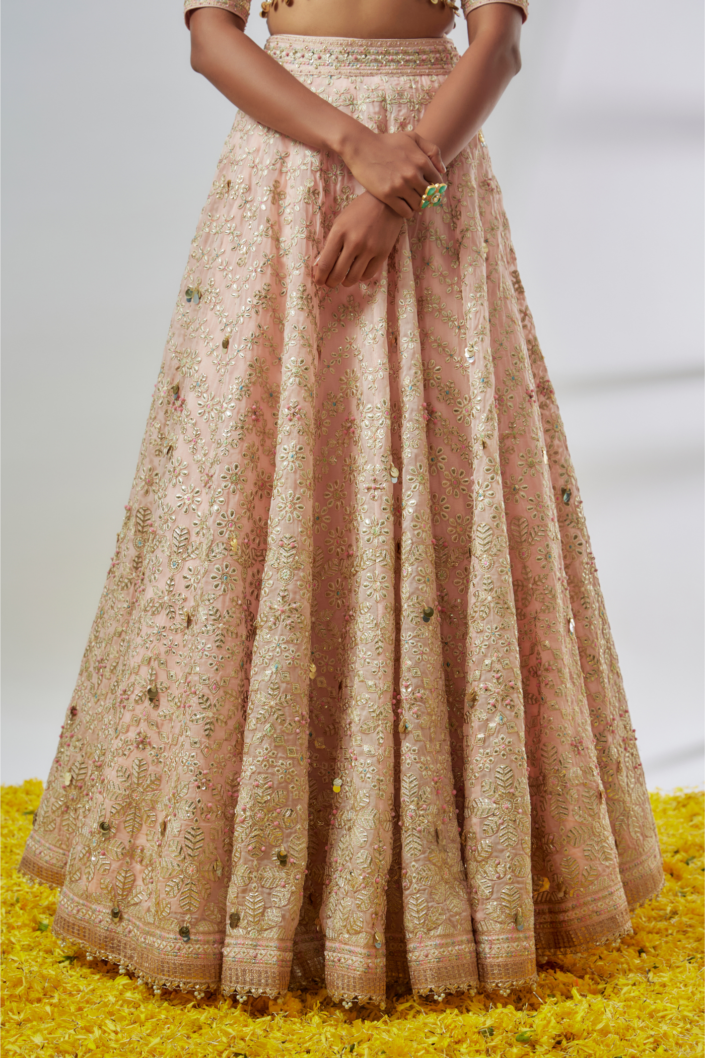 Gopi Vaid Anaya Lehenga Set Blush Pink Melange Singapore Online Shopping Womenswear Destination Weddings