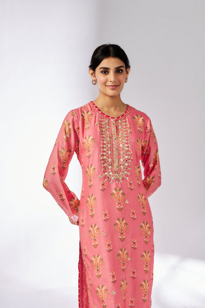 Gopi Vaid Dhara Tunic Pink indian designer wear online shopping melange singapore