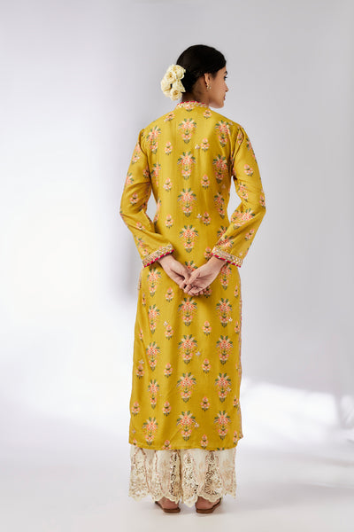 Gopi Vaid Gargi Tunic Mustard indian designer wear online shopping melange singapore