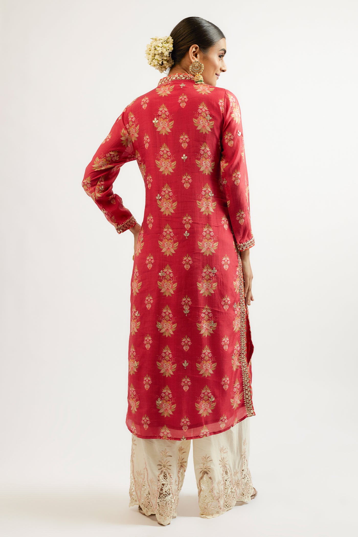 Gopi Vaid Gargi Tunic Red indian designer wear online shopping melange singapore