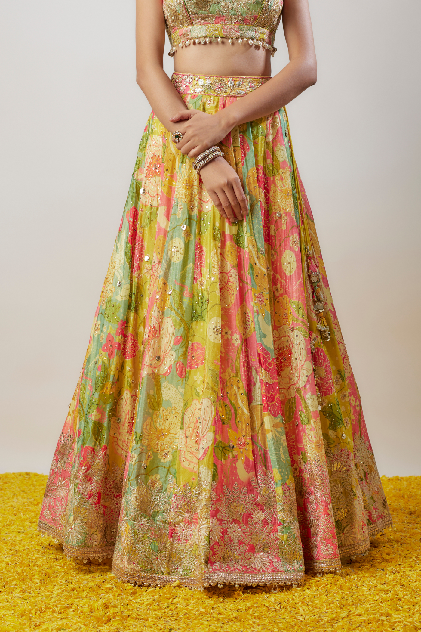 Gopi Vaid Kamiya Lehenga Set Yellow Online Shopping Melange Singapore Womenswear