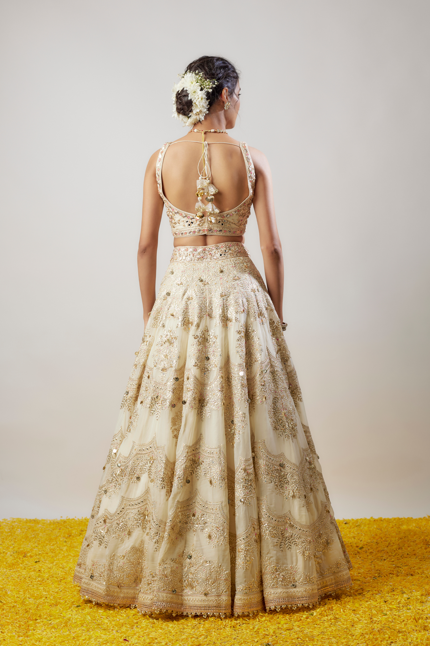 Gopi Vaid Karishma Lehenga Set Ivory Melange Singapore Online Shopping Destination Wedding