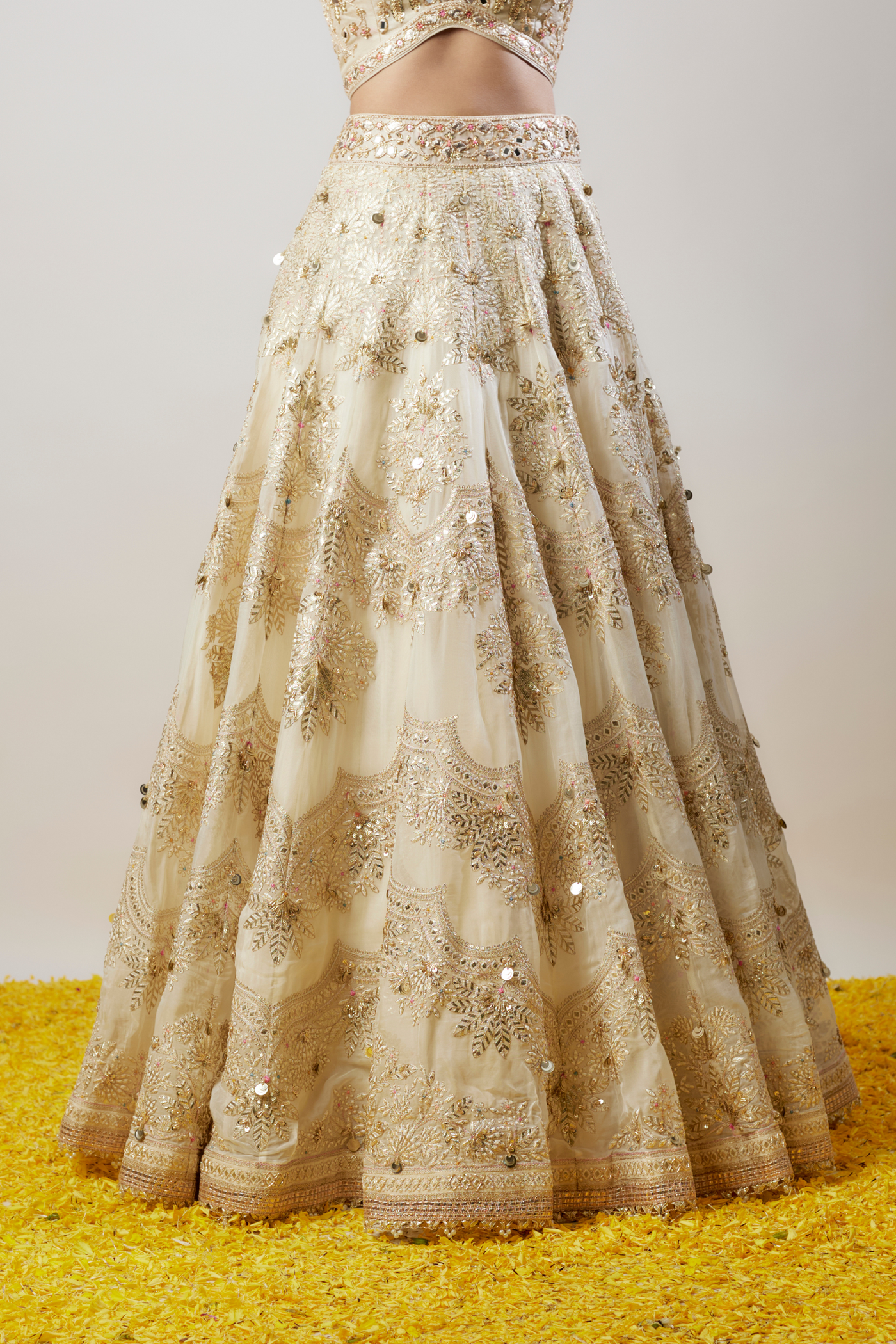 Gopi Vaid Karishma Lehenga Set Ivory Melange Singapore Online Shopping Destination Wedding