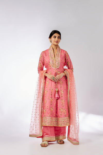 Gopi Vaid Mansi FO Set Pink indian designer wear online shopping melange singapore